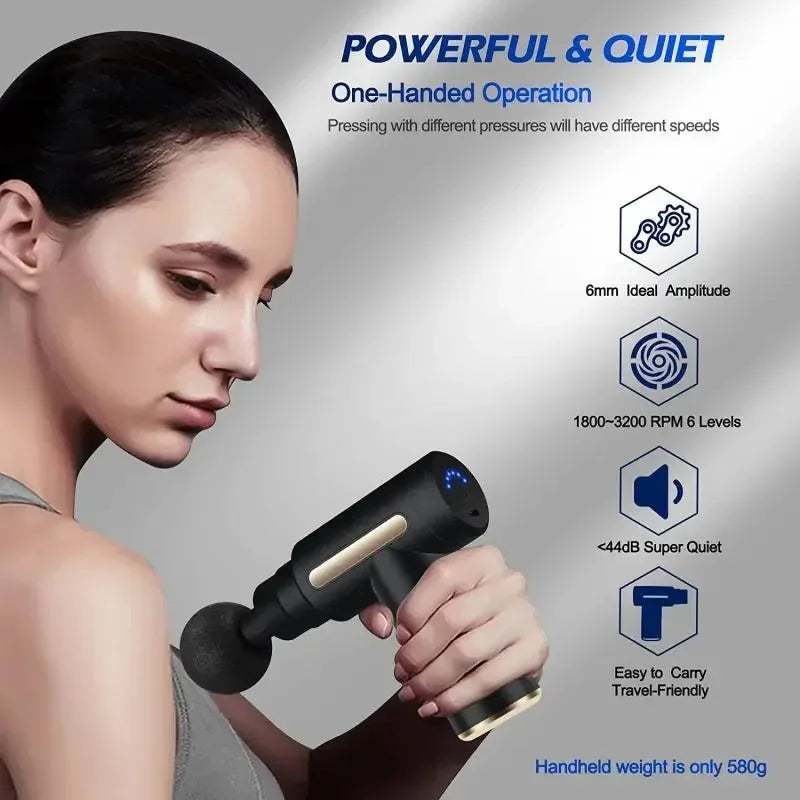 Portable Massage Gun: Deep Tissue Percussion Tool for Muscle Recovery Relaxation Treatment Tidesmit