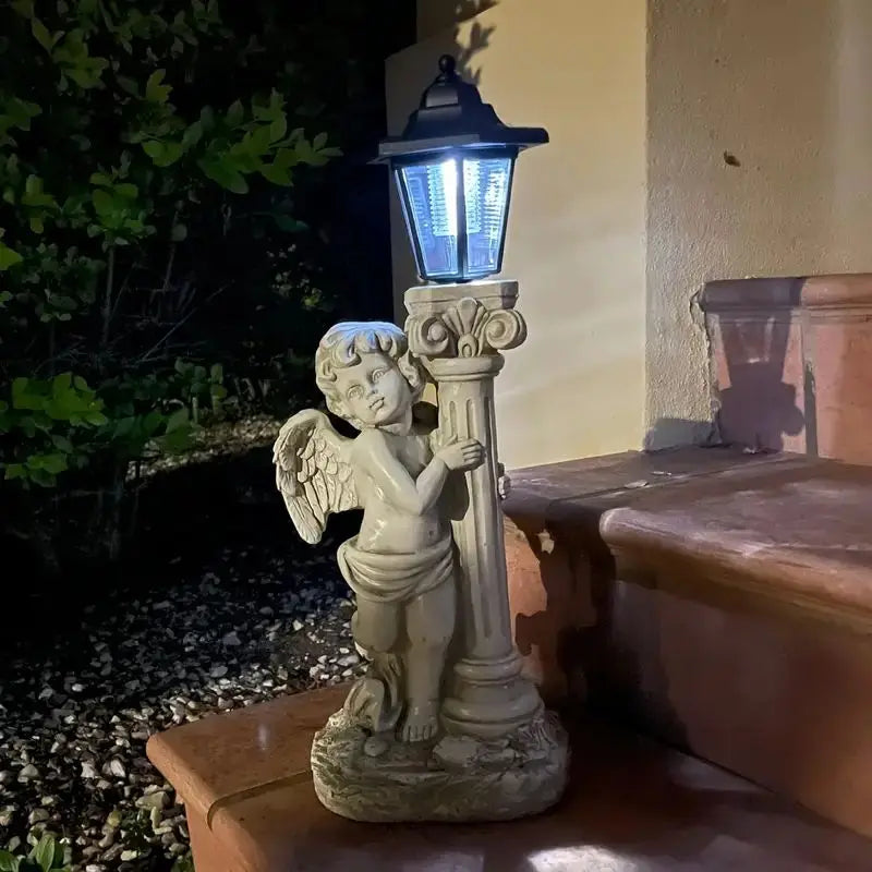 Angel Sculpture, Outdoor Solar Path Light for Garden, Courtyard, Villa, Terrace
