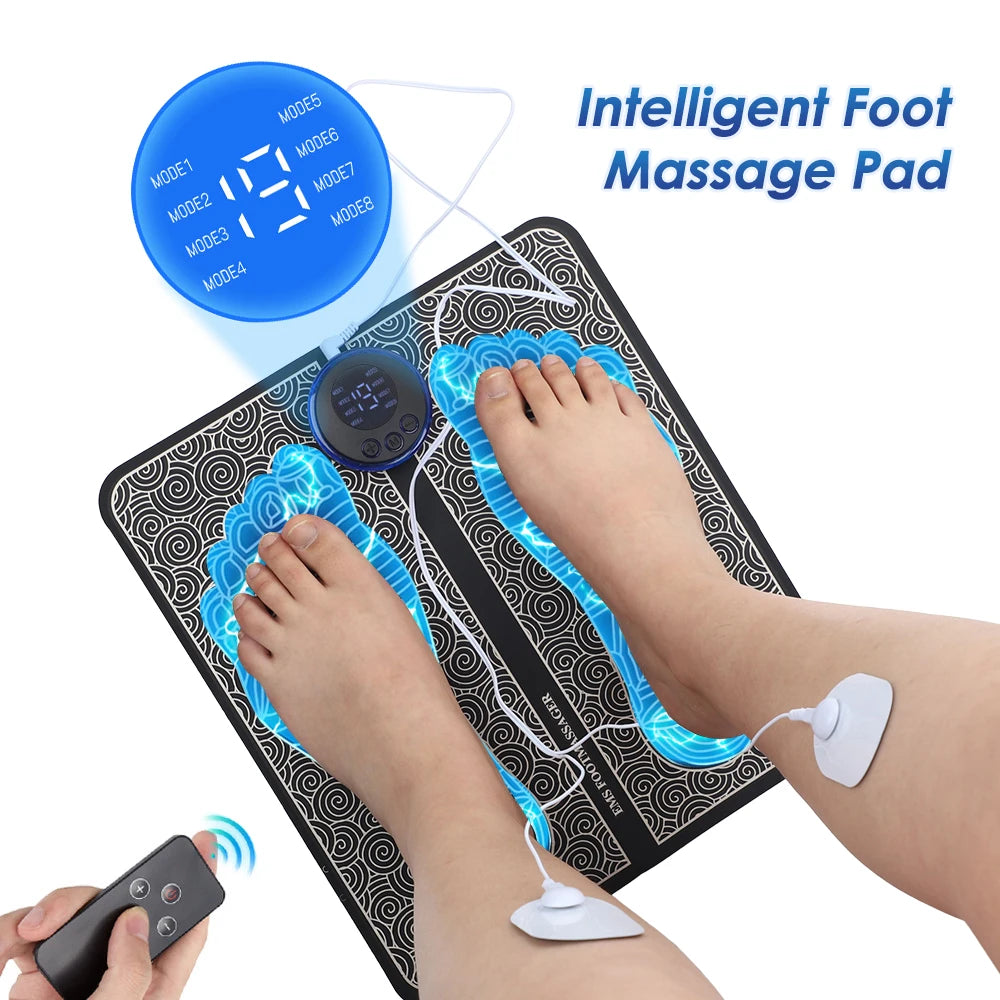 Electric Foot Massage Pad - 8 Modes 19 Intensity Levels - Tidesmit Body Shaping Massage Equipment Tidesmit