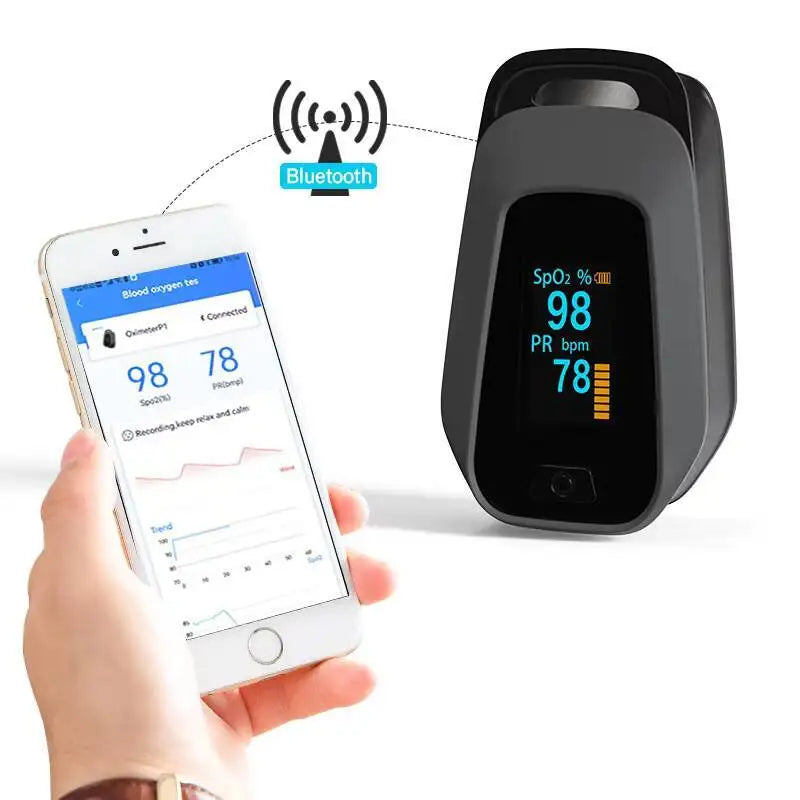 JYHealth Bluetooth APP Control Wireless Portable Oxygen Saturation SPO2 PR Oximetro De Dedo Finger Pulsioximetro pulse Oximeter