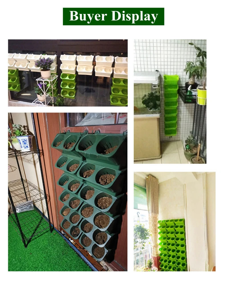 Plant Wall Flowerpot Modular Vertical Greening Basin Stackable Combination Wall Hanging Planter Flower Pots Garden Decoration