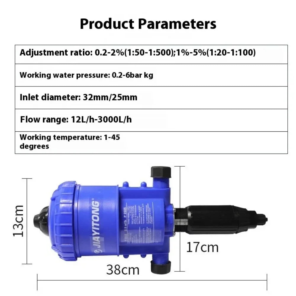 0.2-2% Automatic Doser Proportional Pump Livestock Fertilizer Injector Farming Chemical Dispenser Proportioner Dosing Pump