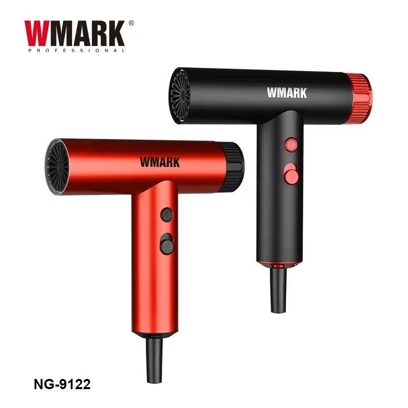 WMARK NG-9122 professional high-speed hair dryers in red and black, portable mini salon blow dryer design.