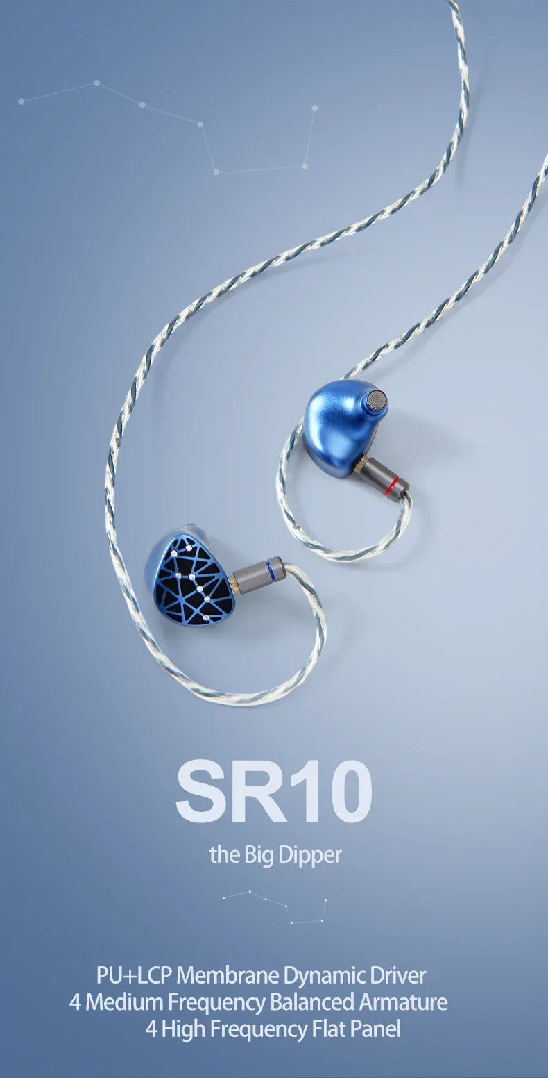 Sound Rhyme SR10 10-Driver Hybrid HiFi Wired IEMs by Tidesmit Tidesmit