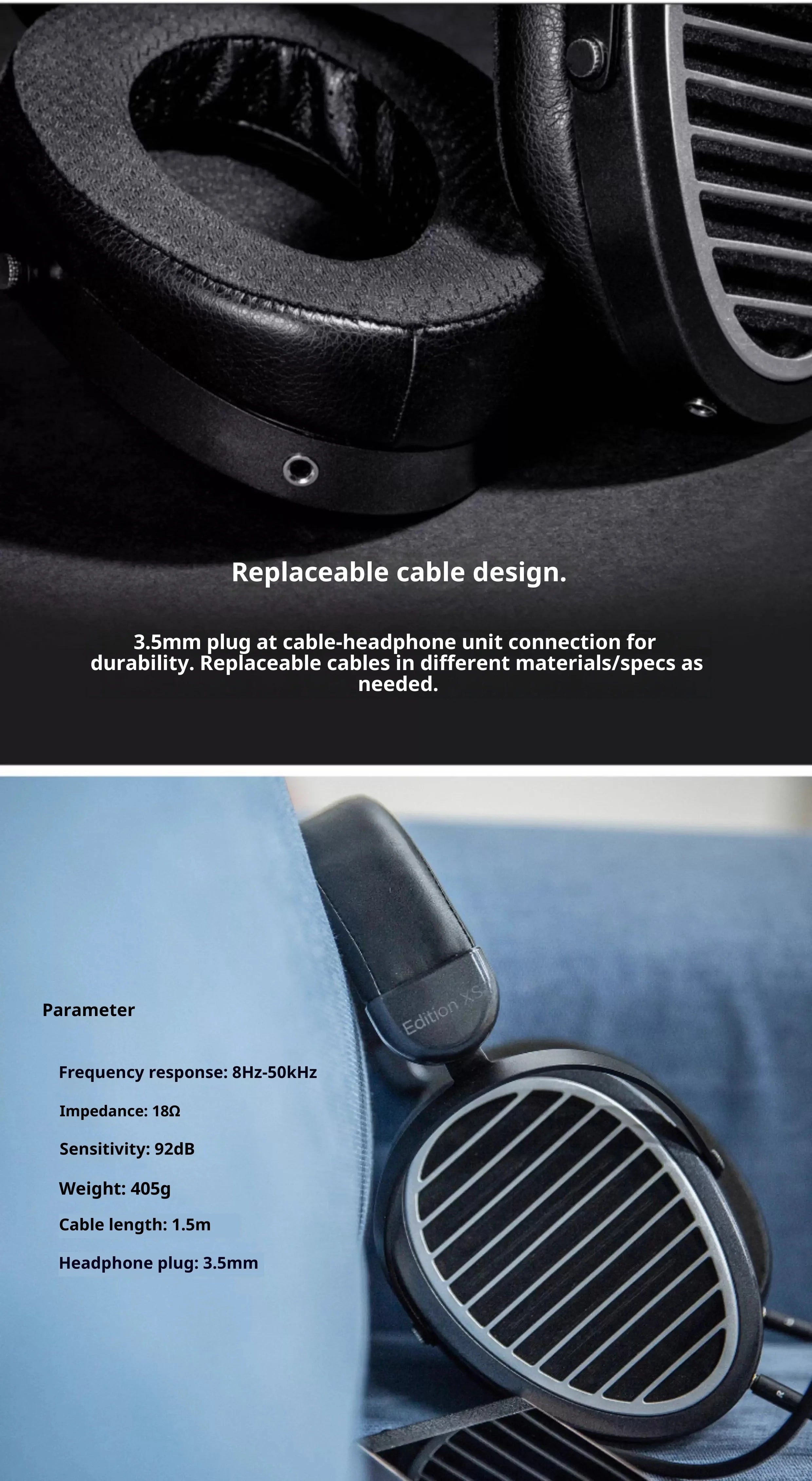 HIFIMAN Edition XS Open-Back Planar Magnetic Headphones - Black Tidesmit