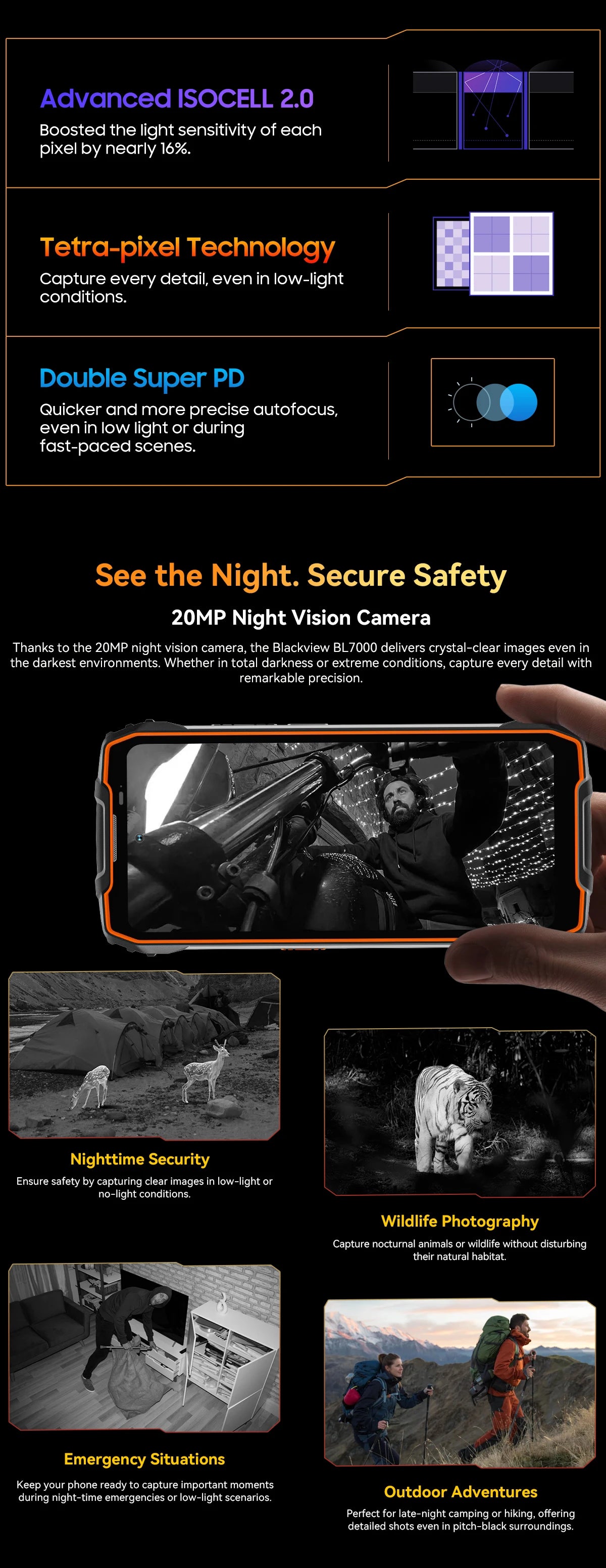 BLACKVIEW BL7000 5G AI Rugged Phone Deepseek GPT Android 15 Smartphone, 6.78" HD+2.4K Display 120Hz, 8GB RAM 256GB, 7500Amh