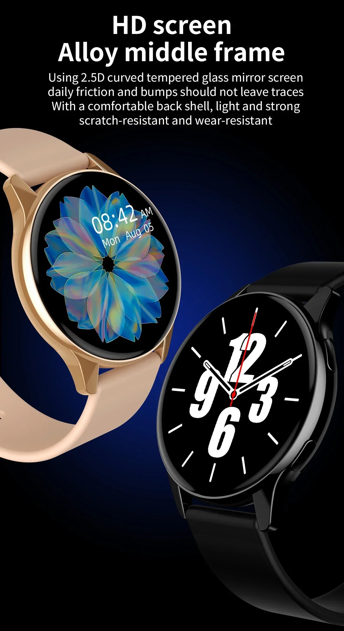 New Bluetooth Call Smart Watch Women Custom Dial Steel Watches Men Sports Fitness Tracker Heart Rate Smartwatch