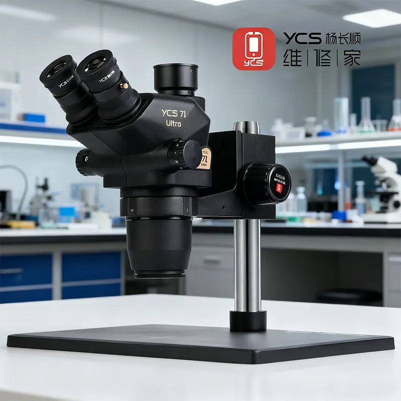 NEW YCS 71 Ultra HD Trinocular Microscope Head 0.67X-45X Zoom for Phone Electronic Repair Microscope Camera
