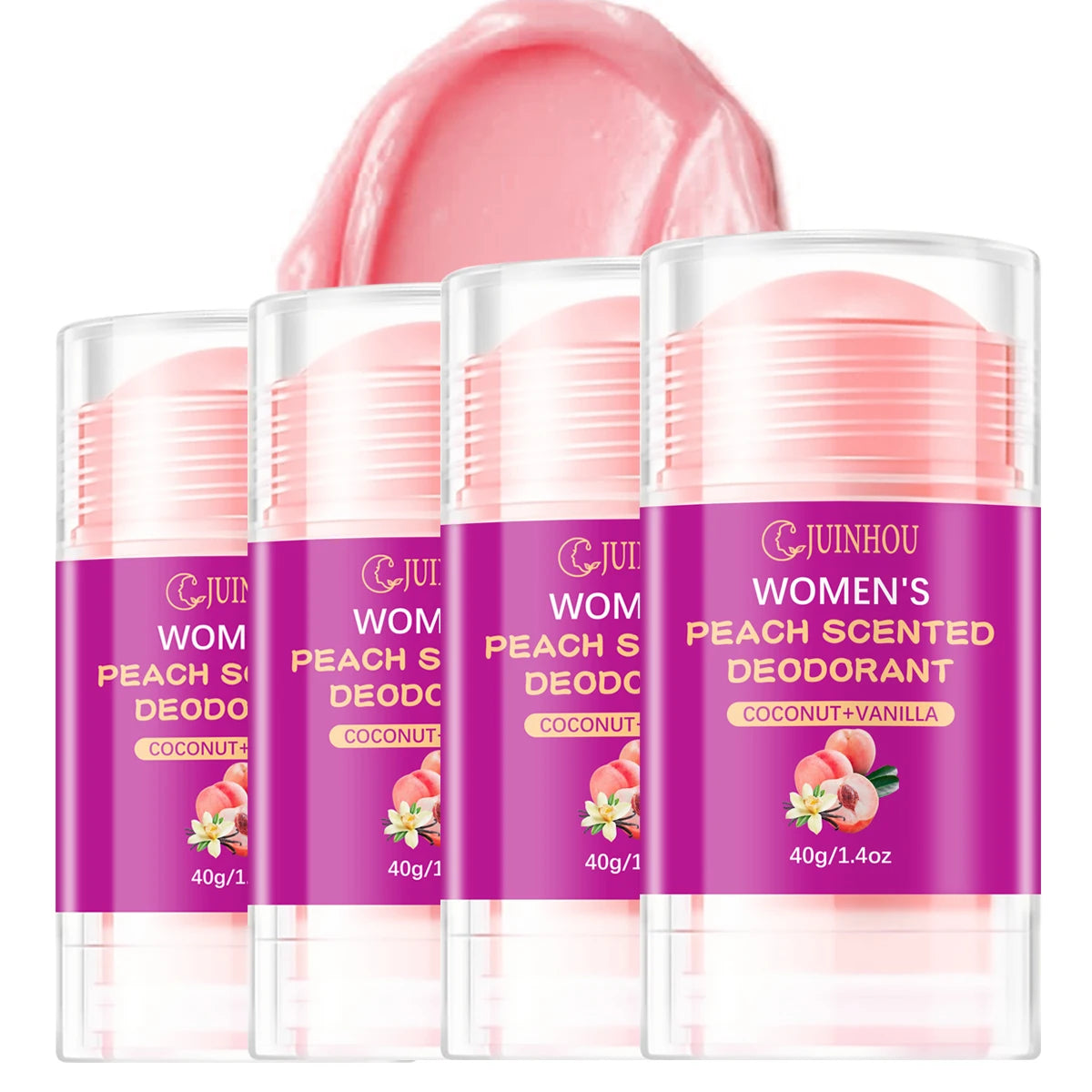 Tidesmit JUINHOU 40g women's peach deodorant stick for odor protection and moisturizing skin benefits