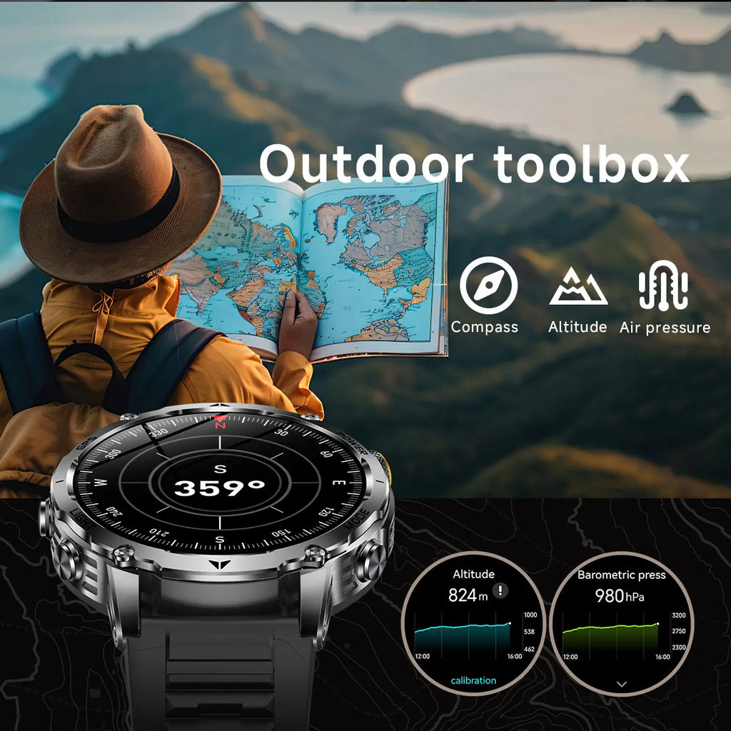 New T-Rex3 Ultra Smartwatch 1100mAh Battery GPS Compass IP69K Waterproof Outdoor Sports Tracker Military Grade Watch