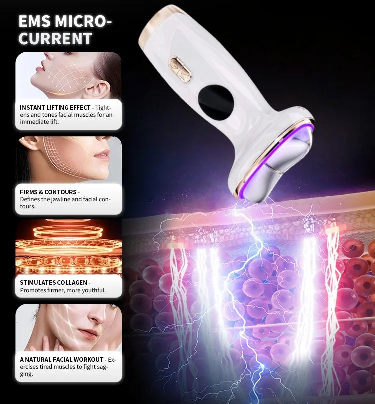 7-in-1 Facial Massager - White Hot & Cold Skin Lifting Device Fascia Gun Tidesmit