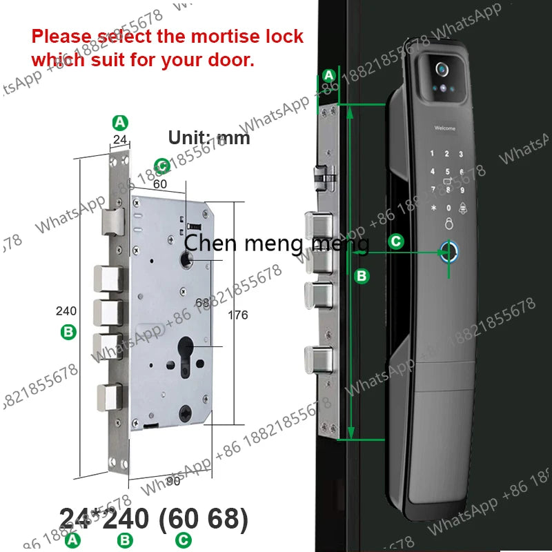 DF5 Tuya WiFi Camera Smart Lock 3D Face Recognition Digital Fingerprint Electronic Tuya Smart Door Lock APP/Key/Card