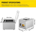 SIHAO Vacuum Packing Machine DZ-260C Chamber Vacuum Sealer with 12.6" Sealing Length for Foods Meats Applied in Kitchen