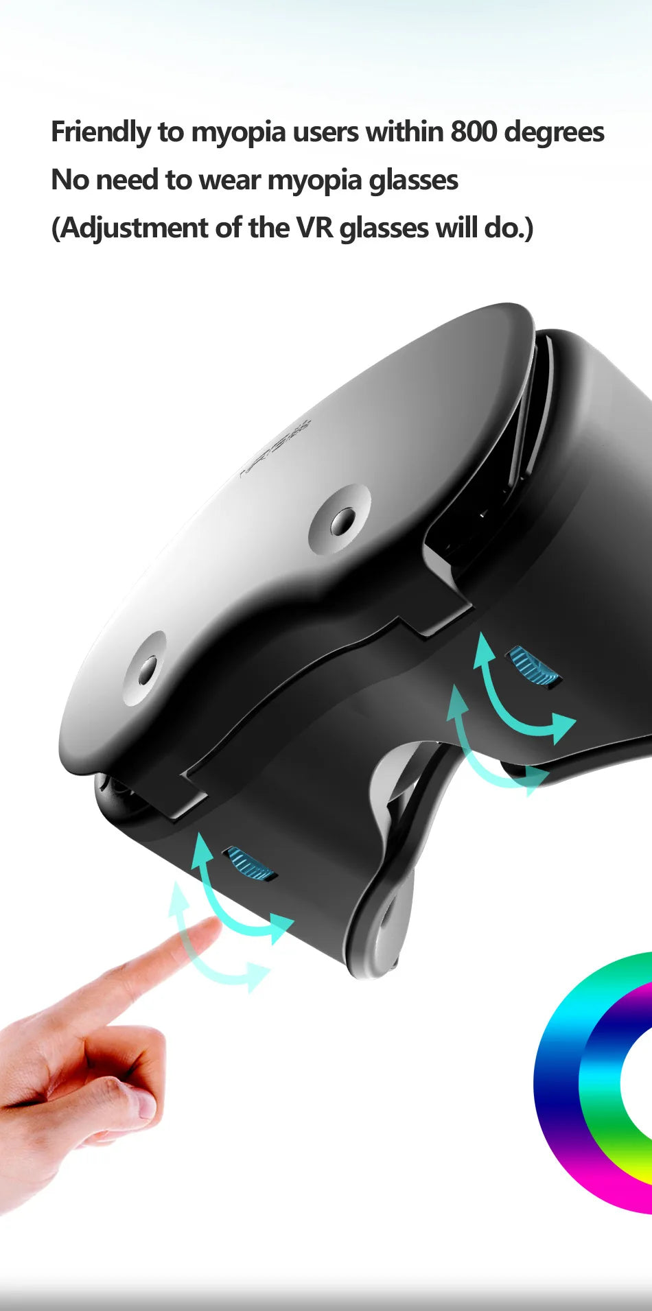 VR Headset for Smartphone 5-7 Inch - Immersive 3D Glasses X7/Y1 Series Tidesmit