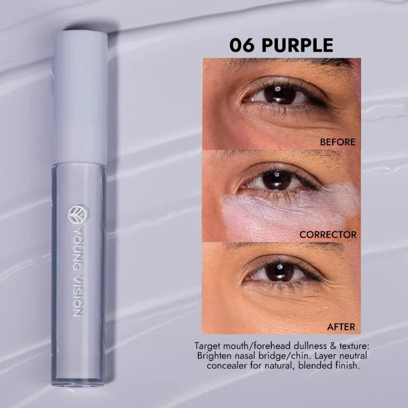 Tidesmit orange liquid concealer and color corrector for dark circles and skin tone brightening face makeup swatch