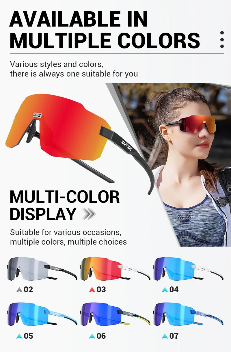 Kapvoe New Cycling Glasses  Men UV400 Sports Running Sunglasses Women Outdoor Drving Hiking Riding Goggles MTB Bicycle Eyewear