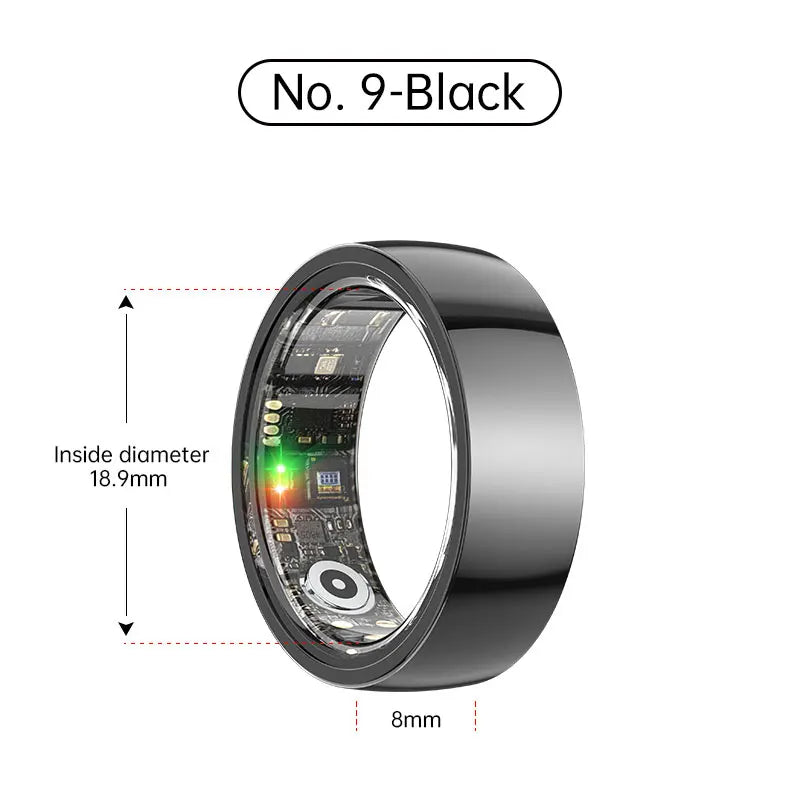 Tidesmit Smart Health Ring - Biometric Fitness Tracker with Sleep Monitor Ceramic Black No.9 Tidesmit