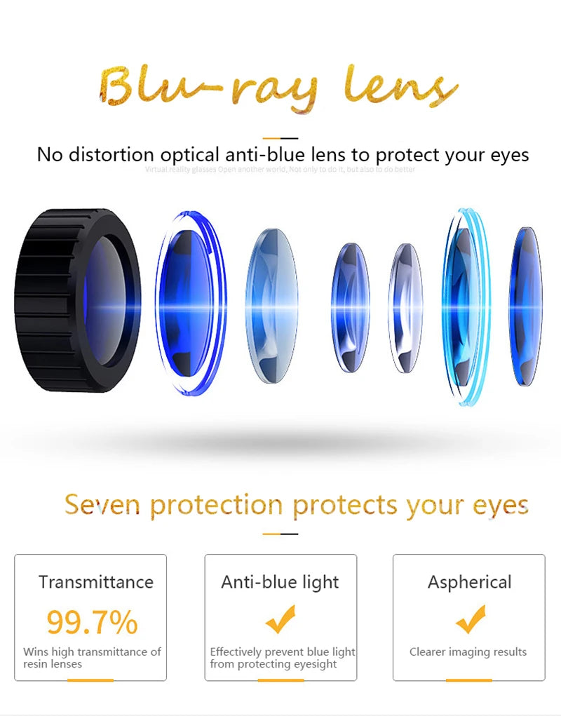 VR Headset for Smartphones - Lightweight Immersive Smart Glasses with Controller Tidesmit