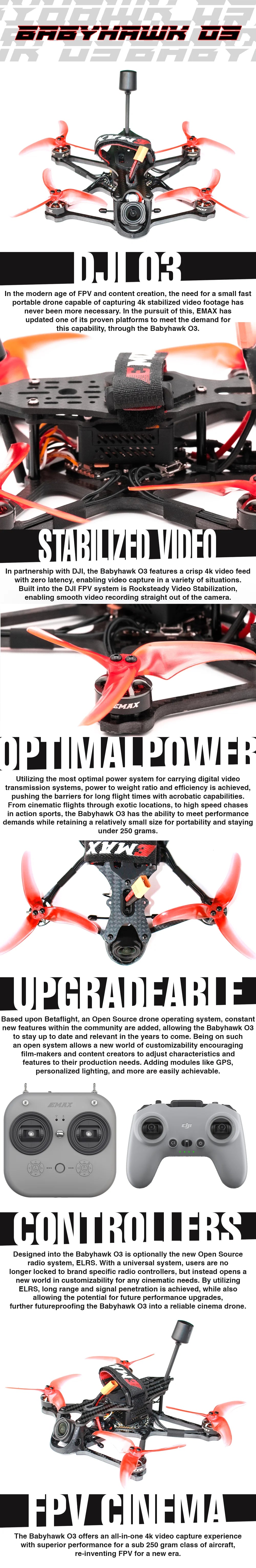 Babyhawk O3 4K FPV Drone 3.5-Inch Quadcopter - 4S PNP Model Tidesmit