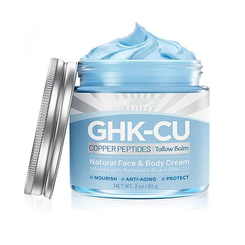 GHK-Cu Peptide Cream for Face: Blue Beef Tallow Moisturizer with Copper Peptides  Blue Gentle and Safe for All Skin Type