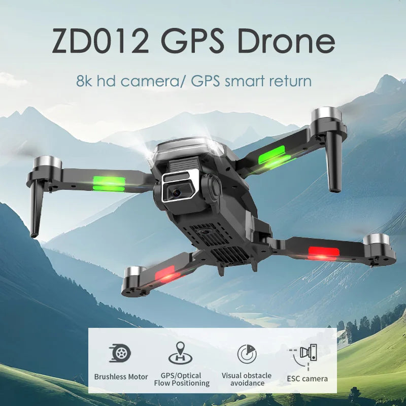 GPS Camera Drone 8K HD - Foldable Brushless Quadcopter with GPS Tidesmit