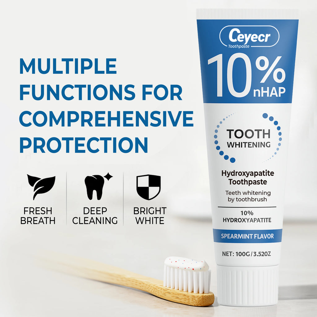 Tidesmit 10% hydroxyapatite whitening toothpaste with mint essential oil for deep cleaning and fresh breath