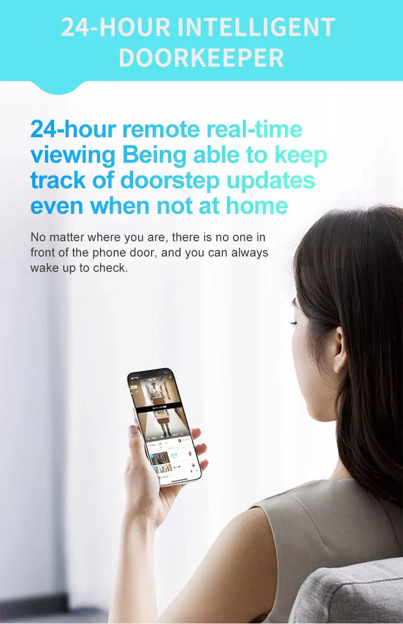 Danmini Digital Door Peepholes 4.3 Door Bell Visual Doorbell Security Camera Outdoor Housing Wireless Bell HD Peephole Camera