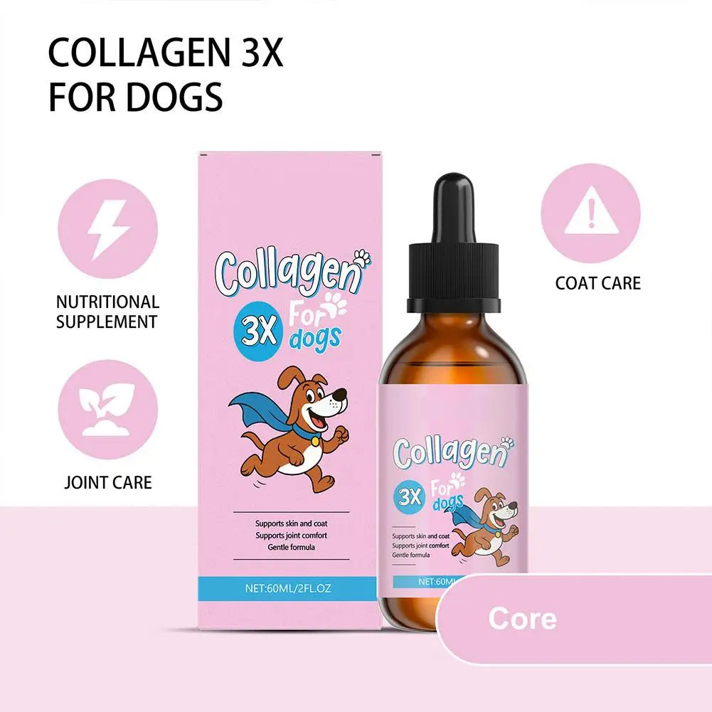 1/3/5-Piece Dog Collagen Drops Gentle Formula for Coat & Skin Care Main Dietary Supplement Dog Cleaning Supplies