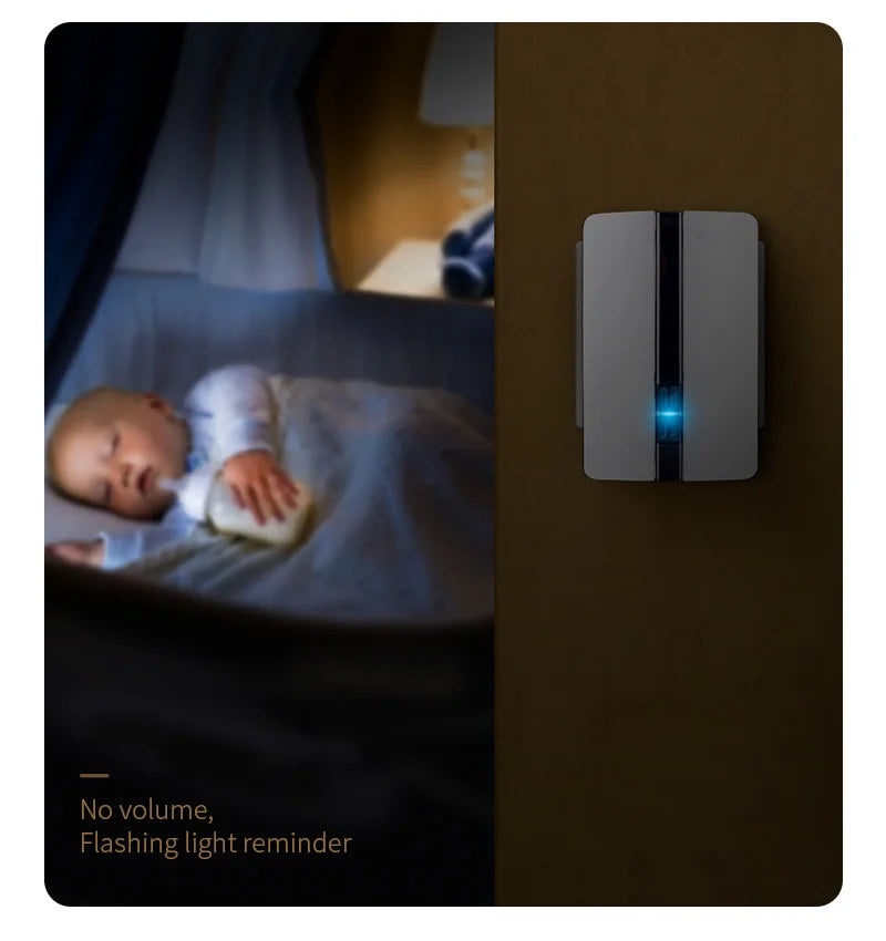 VeryHome Wireless Doorbell Waterproof Self-powered Button Smart Door Bell Sets Home Welcome Outdoor House Chimes  Receiver