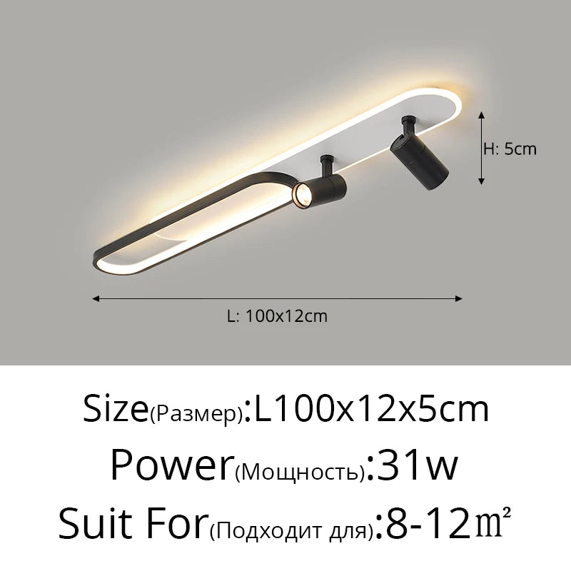 Simple Led Ceiling Lights With Spotlight Modern Bedroom Study Room Black White Gold Ceiling Lamp Home Indoor Decor Lighting Lamp