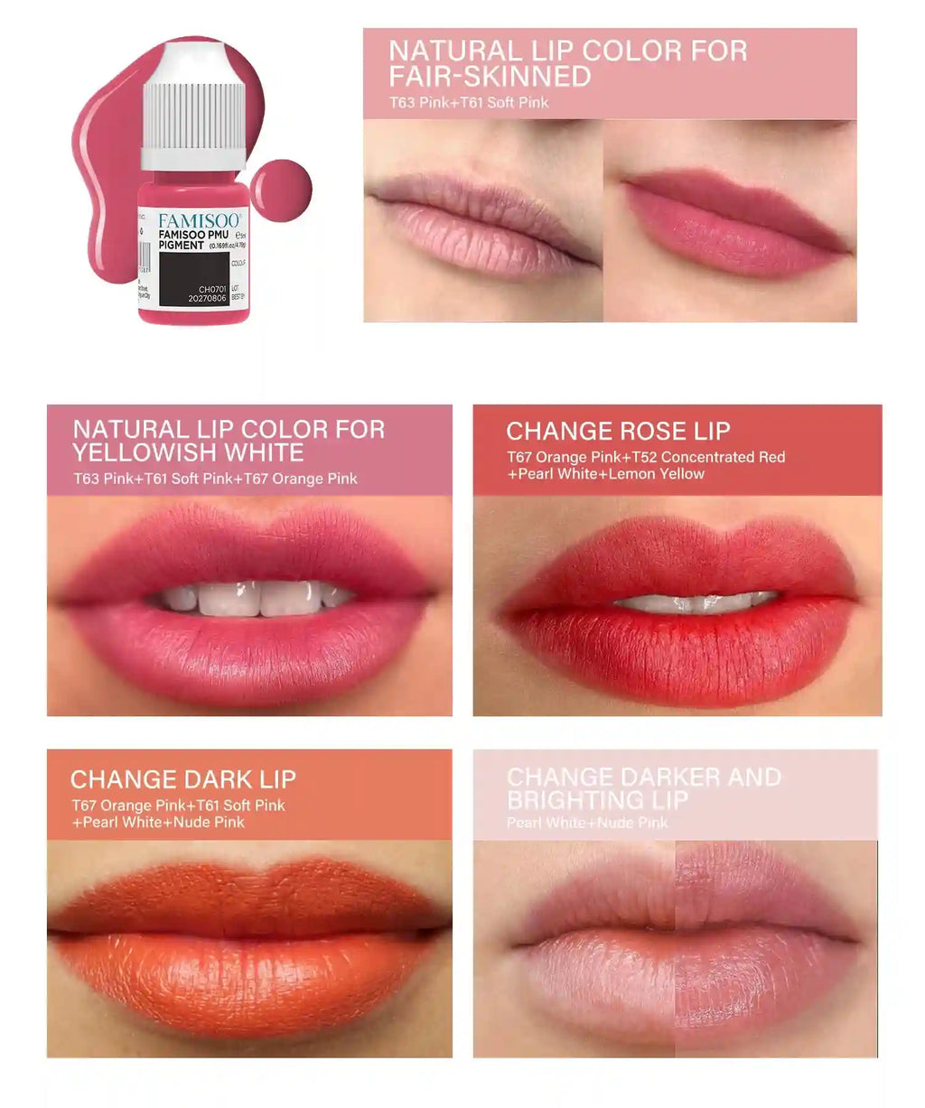 Permanent Makeup Pigment 5ml | Professional PMU Lip & Brow Ink Permanent Makeup Machines Tidesmit