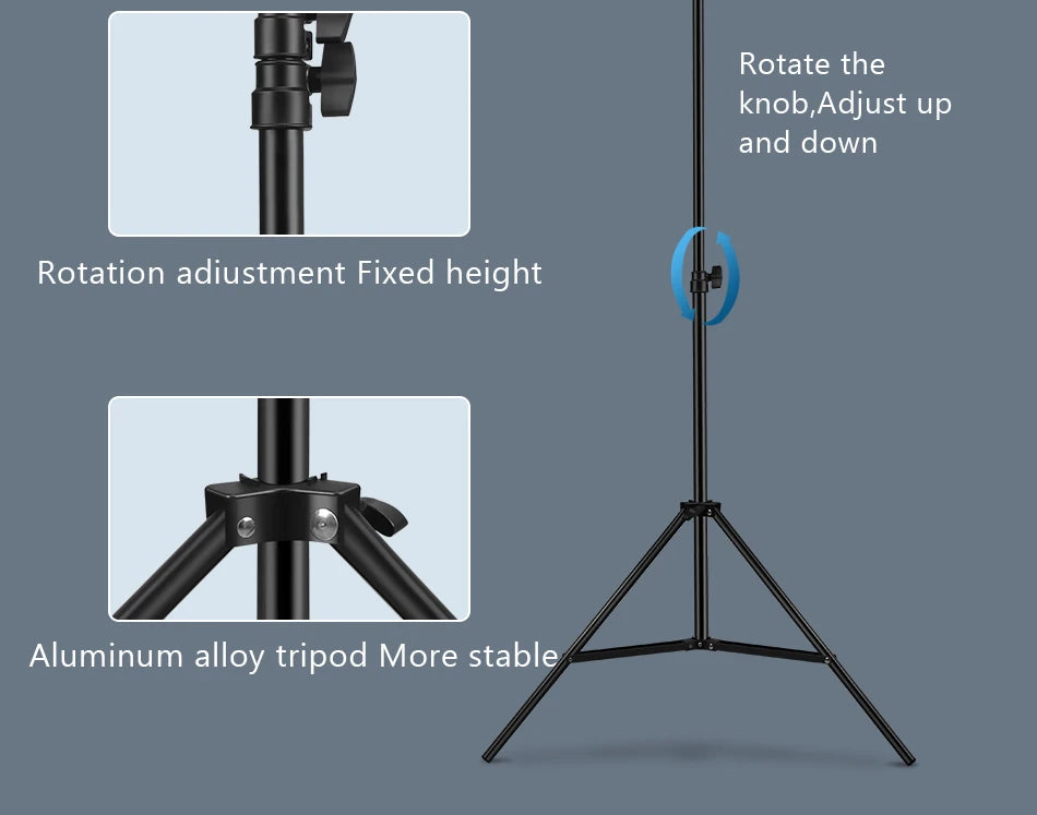 10 Inch LED Ring Light with Adjustable Tripod for Content Creation Tidesmit