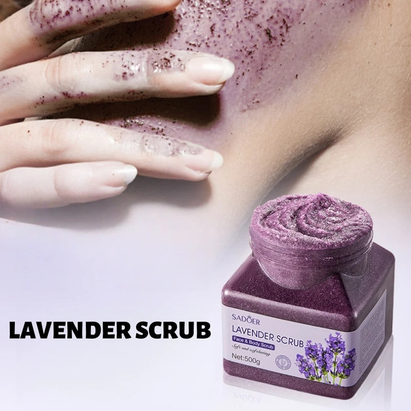 Lavender Exfoliating Body Scrub 500g - Natural Skin Polish for Glow Scrubs Treatments Tidesmit