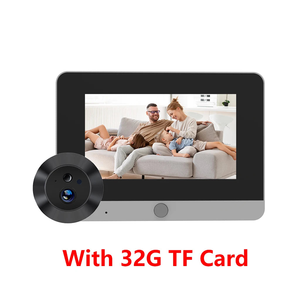 Tuya Smart 2MP 5Inch Screen Mini Digital Peephole Eye Viewer WiFi IR PIR Motion Door Camera 10000mAh battery work 3-4 Months