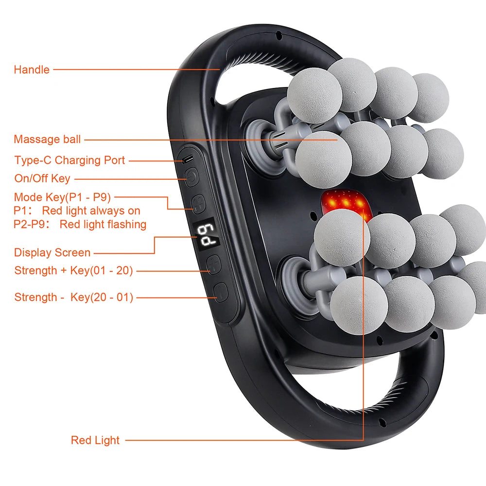 Deep Tissue Massage Gun - 16-Head Portable Electric Massager Body Shaping Massage Equipment Tidesmit