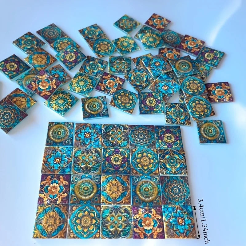 16/32 Pcs DIY Meltable Glass Mosaic Tiles Pack Unique Floral Design Handcraft Decorations Ideal for Do-It-Yourself Projects