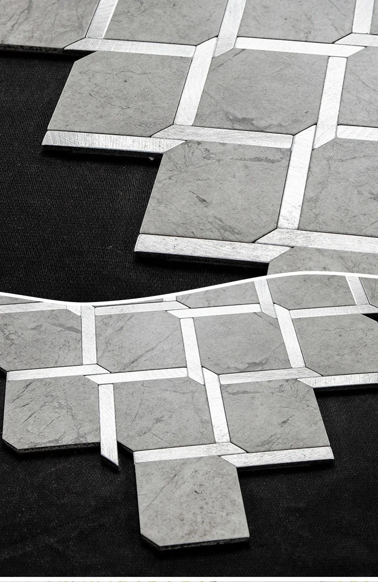 Mosaic Wall Tile Peel and Stick Self Adhesive Wall Stickers Waterproof Aluminum Composite Rectangle Kitchen Bath Tile Backsplash