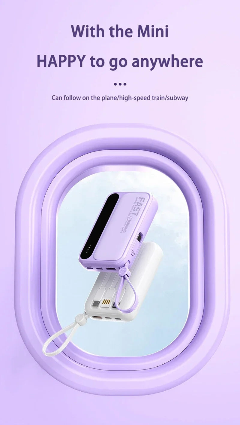 Tidesmit Portable Charger: Fast Charging Power Bank with 4 Cables Tidesmit
