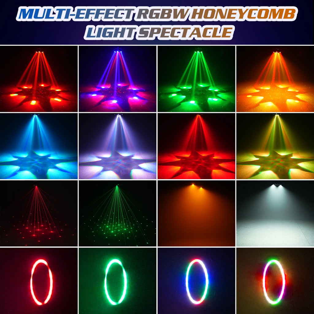 Somspot 150W Moving Head Light RGBW Stage Effect Lighting Projector DMX Voice Control for DJ Disco Party Concert Wedding Theater