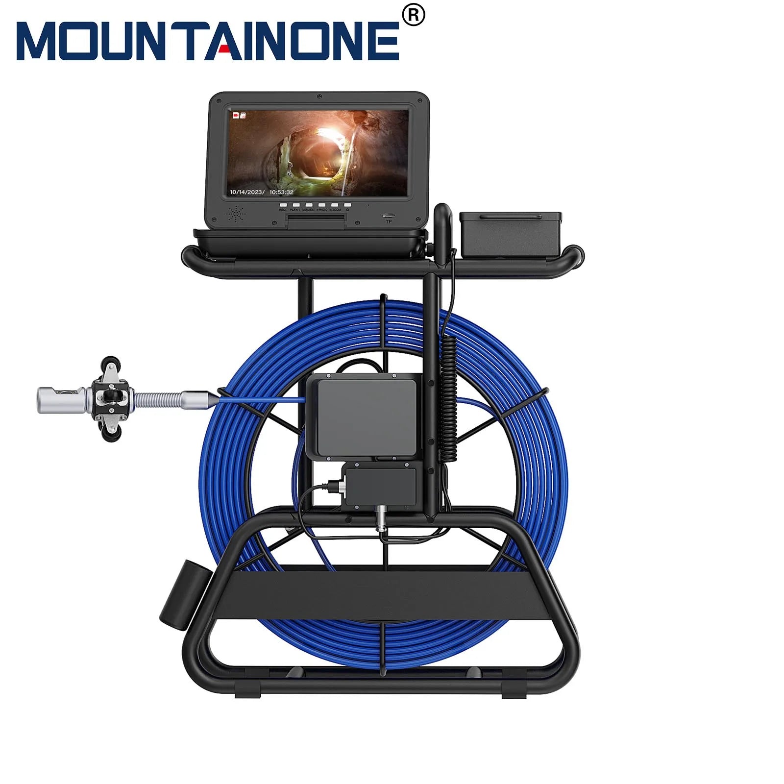 Sewer Camera Inspection 360 Degrees 10″inch IPS+Cable Diameter ø7mm+512HZ Transmitter Locator+Meter Counter+Keyboard