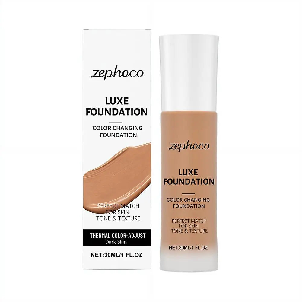 Tidesmit Zephoco Luxe thermal color changing liquid foundation shade swatch for long lasting moisturizing base