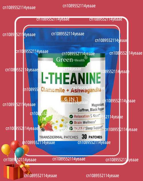 Blue pouch of 30 Ashwagandha & L-Theanine transdermal patches for adaptogen stress relief and relaxation support.