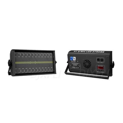 RGBW LED stage strobe light pair, front panel and rear control panel view