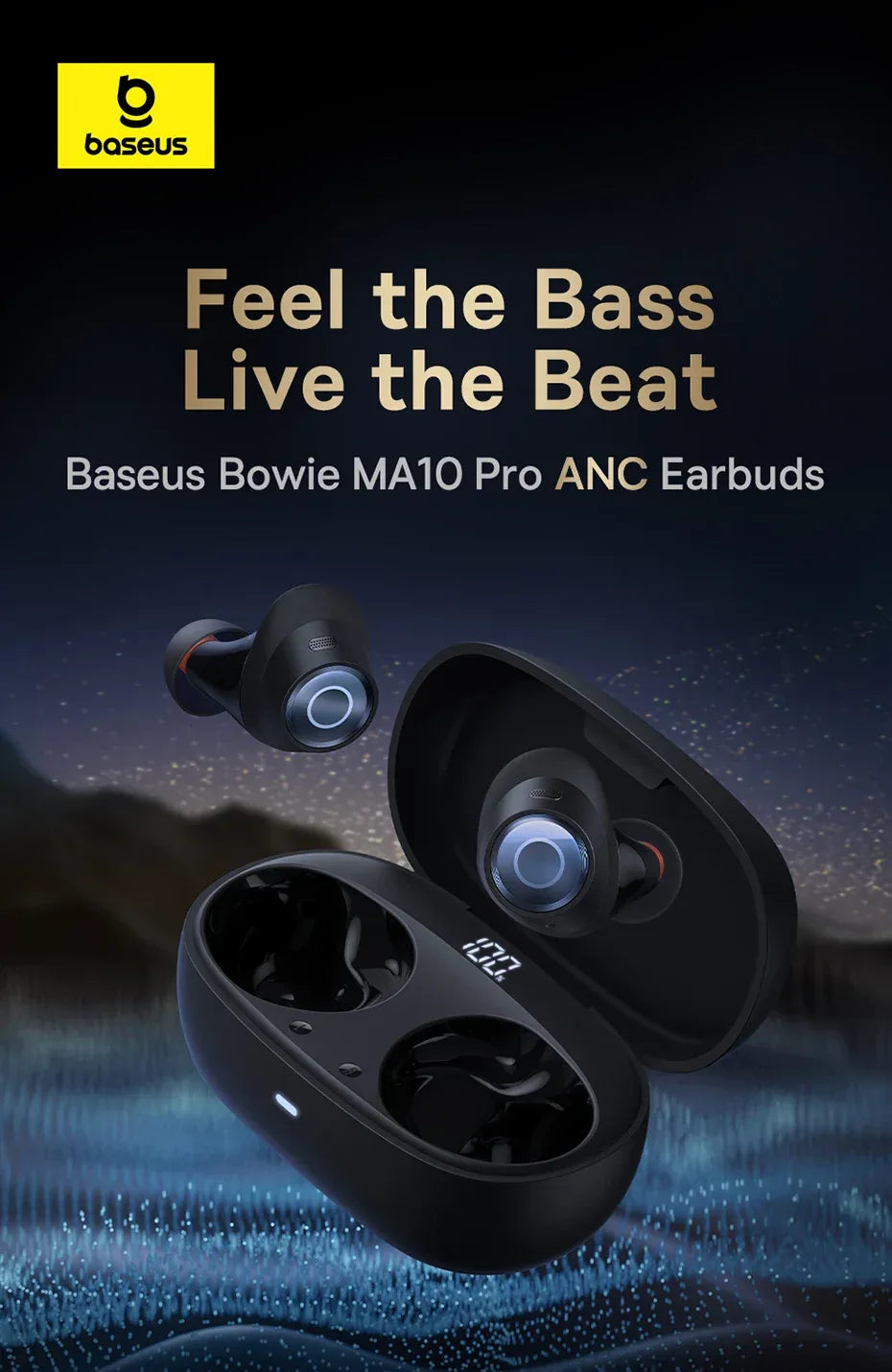 Tidesmit Wireless Noise Canceling Earbuds 48dB ANC MA10 Series Tidesmit
