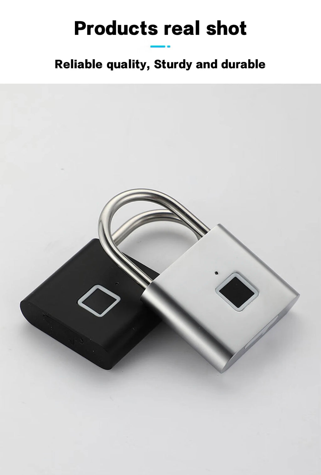 CDOK P2 Fingerprint Padlock, Built-in Rechargeable Battery, Outdoor Waterproof, Easy to Use