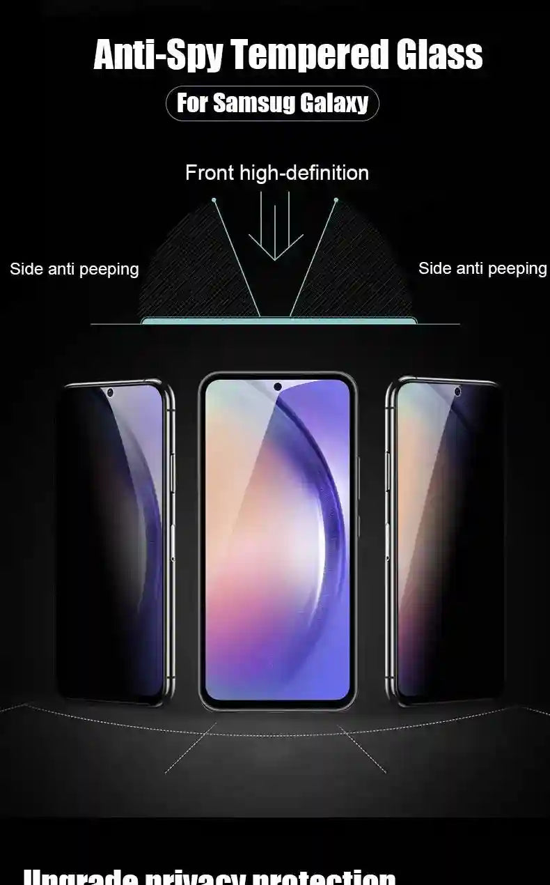 Privacy Screen Protector for Samsung Galaxy - 9H Tempered Glass 2-Pack AE Tidesmit