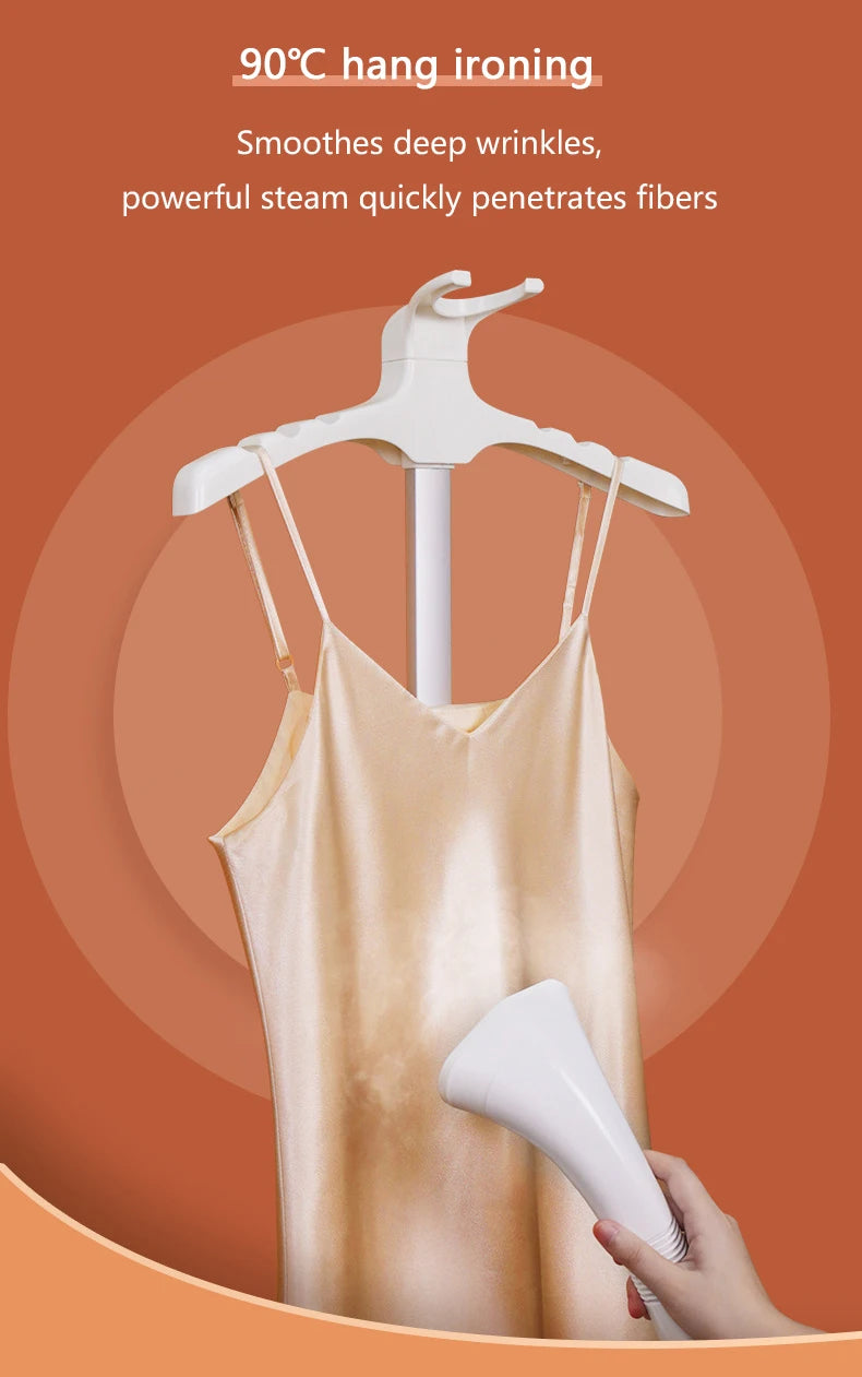 Tidesmit 2L electric garment steamer with adjustable rod and fabric settings for efficient household clothes ironing