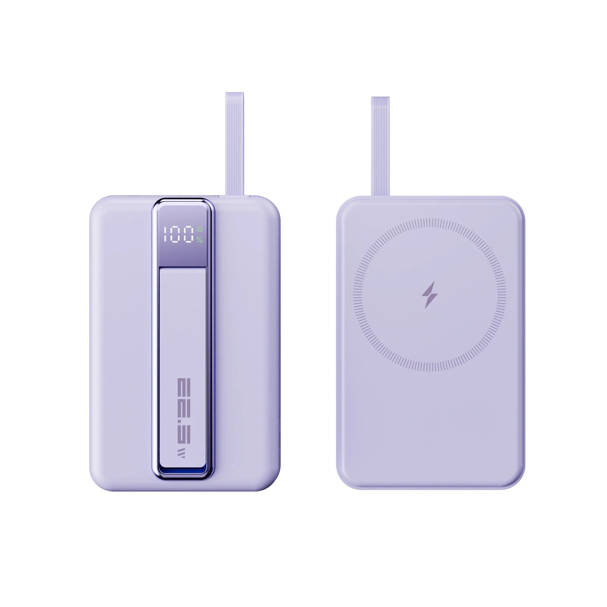 Magnetic Wireless Power Bank 10000mAh Fast Charger with Stand Purple 10000mAh Tidesmit