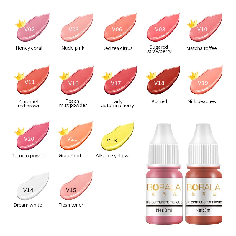 Permanent Makeup Lip Pigments 3ml for Professional Microblading PMU Devices Permanent Makeup Machines Tidesmit