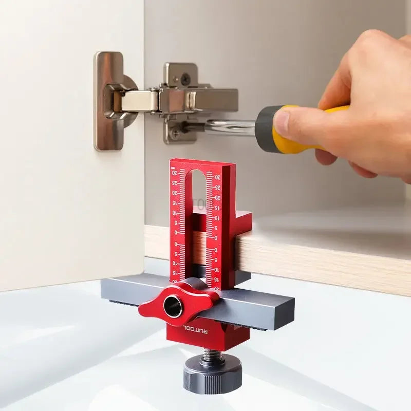 Wardrobe Cabinet Door Panel and Rebounder Punched Mounting Jig Woodworking 10mm Doweling Drilling Guide Locator Installing Clip